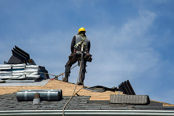 Professional Gutter Installation technician working in Gerber, CA